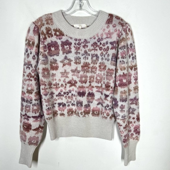 LoveShackFancy Sz S Wool Alpaca Kirsten Pullover Sweater Crew Neck Womens - Picture 3 of 11